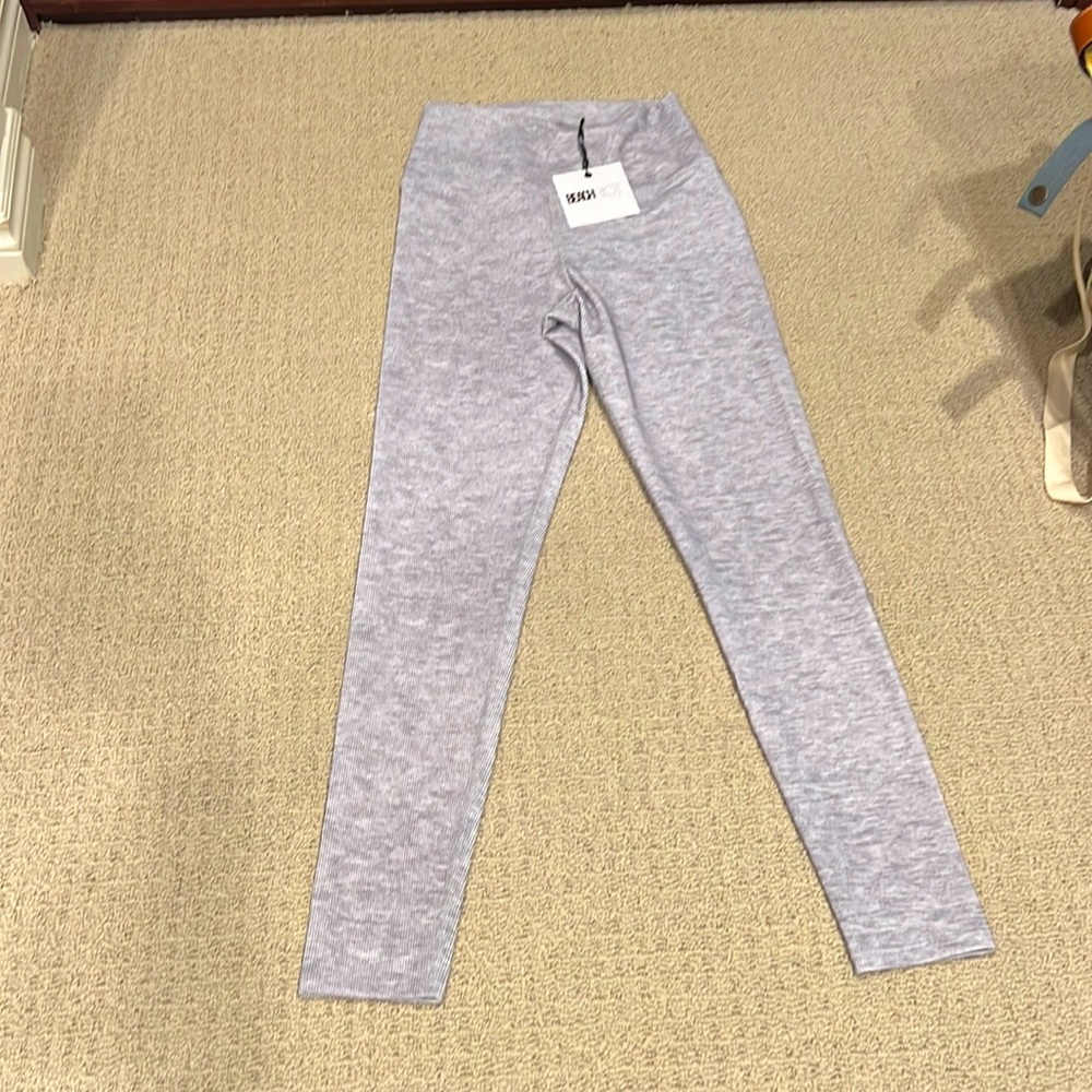 Beach Riot Grey Ribbed Leggings